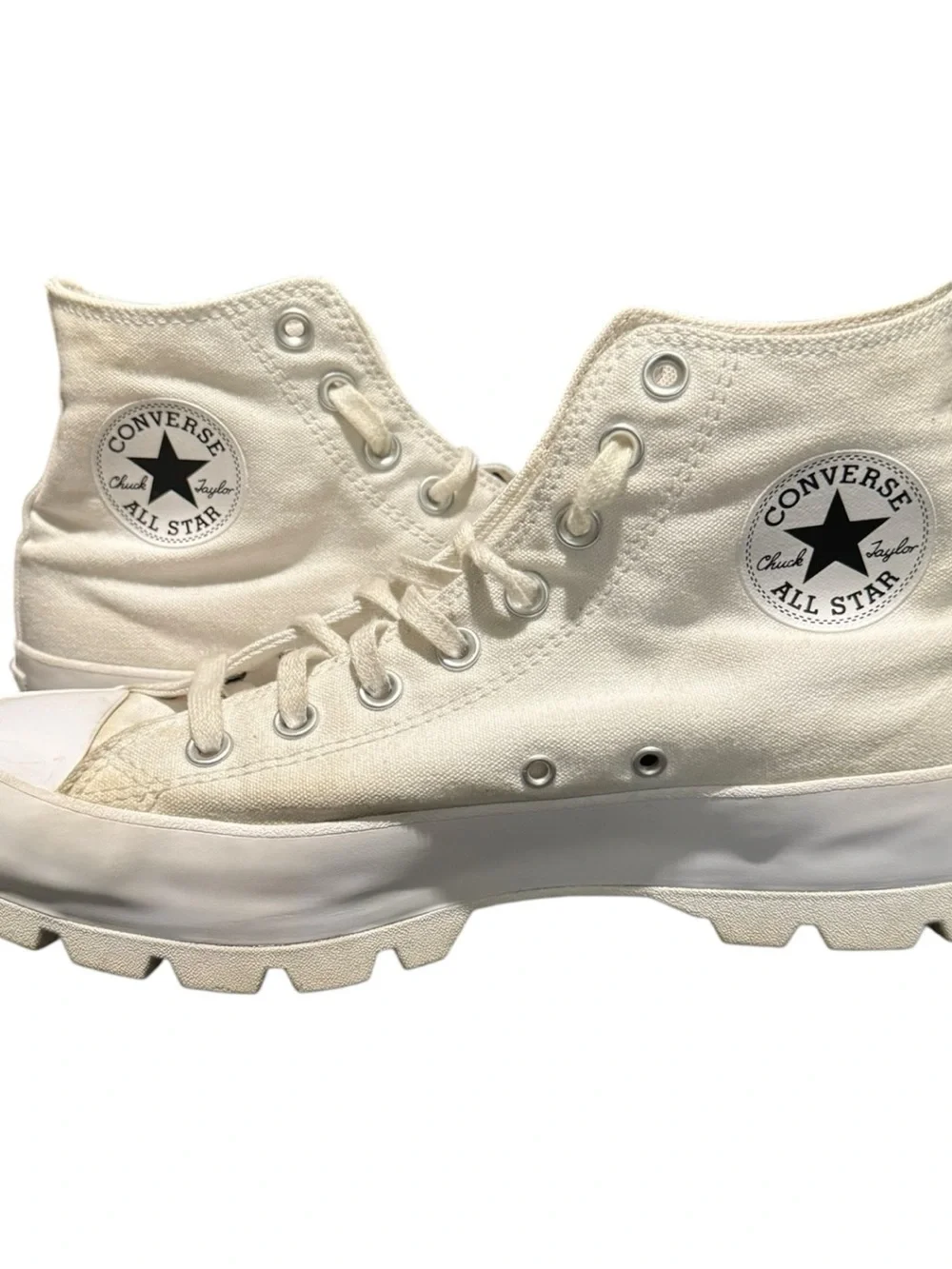 Converse Chuck Taylor All Star Hi Lugged High Top White Shoes Women's 10.5